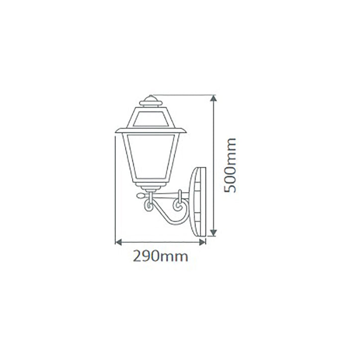 Buy Outdoor Wall Lanterns Australia Avignon Outdoor Wall Lantern Up Bracket H500mm Beige Aluminium - 15194