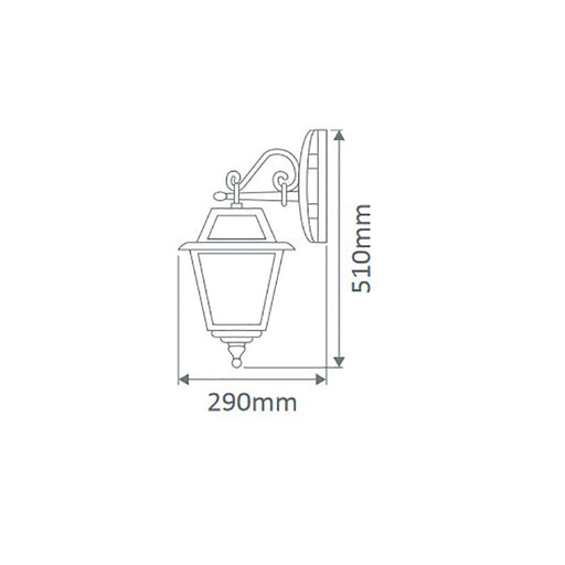 Buy Outdoor Wall Lanterns Australia Avignon Outdoor Wall Lantern Down Bracket H510mm Burgundy Aluminium - 15202