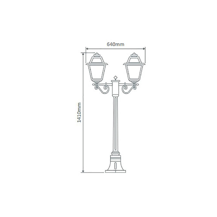 Buy Post Lights Australia Avignon Post 2 Lights H1410mm Beige Aluminium - 15218