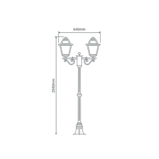 Buy Post Lights Australia Avignon Post 2 Lights H2040mm Green Aluminium - 15233