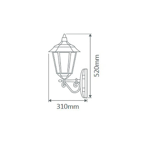Buy Outdoor Wall Lanterns Australia Turin Outdoor Wall Lantern Up Bracket H520mm White Aluminium - 15421