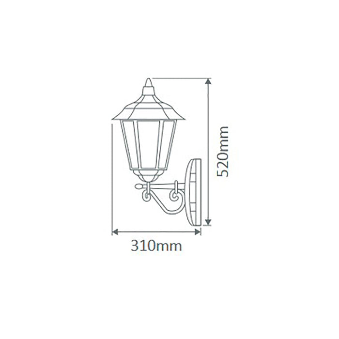 Buy Outdoor Wall Lanterns Australia Turin Outdoor Wall Lantern Up Bracket H520mm White Aluminium - 15421