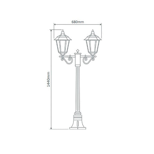 Buy Post Lights Australia Turin Post 2 Lights H1440mm Beige Aluminium - 15440