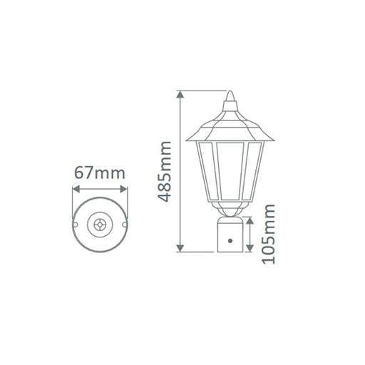 Buy Post Tops Australia Turin Post Top H440mm Burgundy Aluminium - 15478