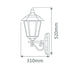 Buy Outdoor Wall Lanterns Australia Turin Outdoor Wall Lantern Up Bracket H510mm Black Aluminium - 15483