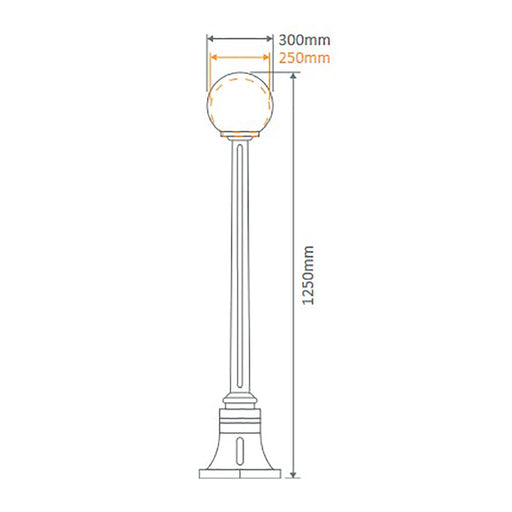 Buy Post Lights Australia Siena Post Light H1250mm W250mm Beige Aluminium - 15578