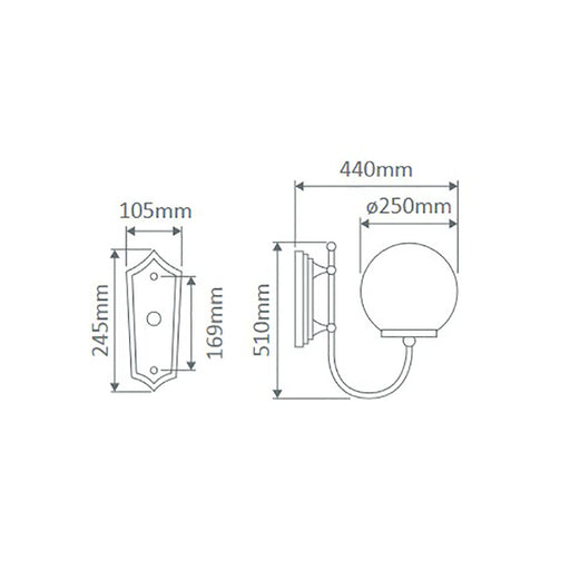 Buy Outdoor Wall Lanterns Australia Lisbon Exterior Wall Light Up Bracket W250mm Beige Aluminium - 15662