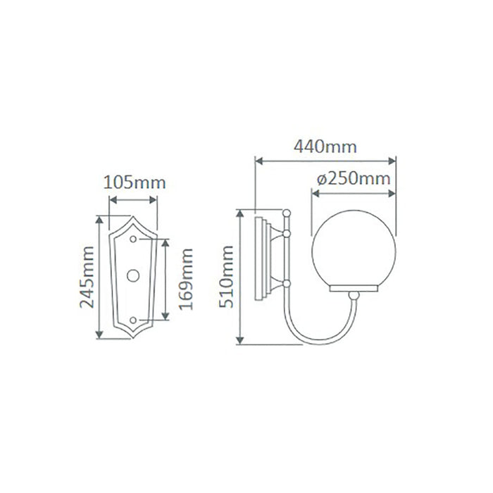Buy Outdoor Wall Lanterns Australia Lisbon Exterior Wall Light Up Bracket W250mm Beige Aluminium - 15662