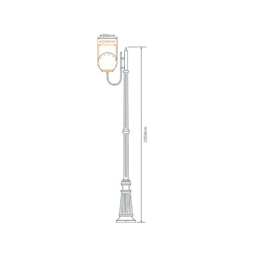 Buy Post Lights Australia Lisbon Post Light Up Bracket H2250mm W300mm White Aluminium - 15733