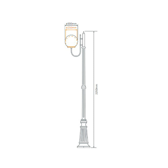 Buy Post Lights Australia Lisbon Post Light Up Bracket H2250mm W300mm White Aluminium - 15733