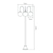 Buy Post Lights Australia Lisbon Post 3 Lights Down Bracket H2380mm W780mm Burgundy Aluminium - 15796