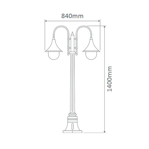 Buy Post Lights Australia Monaco Post 2 Lights H1400mm Burgundy Aluminium - 15826