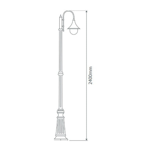 Buy Post Lights Australia Monaco Post Light H2400mm Green Aluminium - 15845