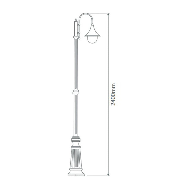 Buy Post Lights Australia Monaco Post Light H2400mm Green Aluminium - 15845