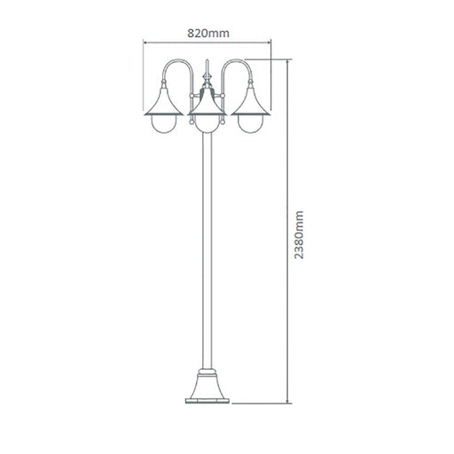 Buy Post Lights Australia Monaco Post 3 Lights H2380mm White Aluminium - 15865