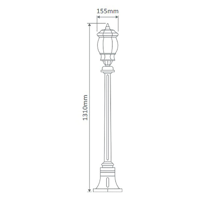 Buy Post Lights Australia Vienna Post Light H1310mm Green Aluminium - 15905