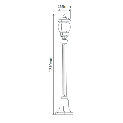 Buy Post Lights Australia Vienna Post Light H1310mm Beige Aluminium - 15902