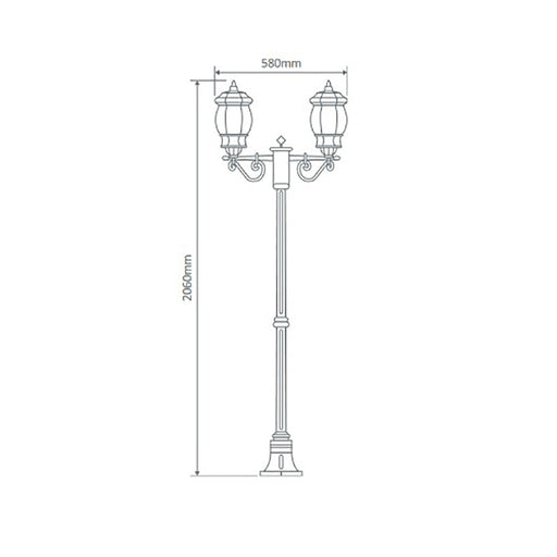 Buy Post Lights Australia Vienna Post 2 Lights H2060mm White Aluminium - 15925
