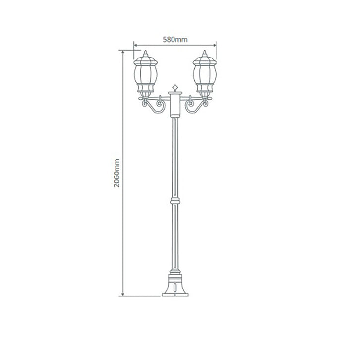 Buy Post Lights Australia Vienna Post 2 Lights H2060mm Burgundy Aluminium - 15922