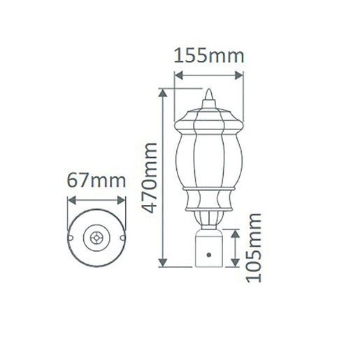 Buy Post Tops Australia Vienna Post Top Beige Aluminium - 15950