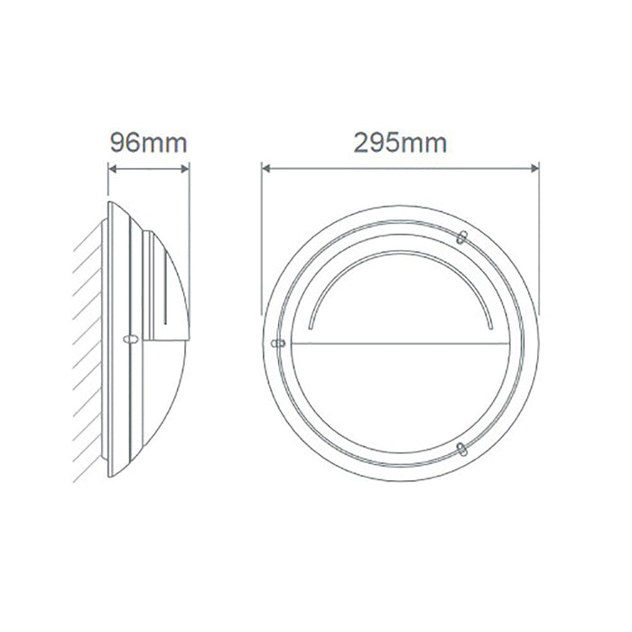 Buy Bunker Lights Australia Polyring Round Eyelid Bunker Light W295mm Black Polycarbonate - 18475