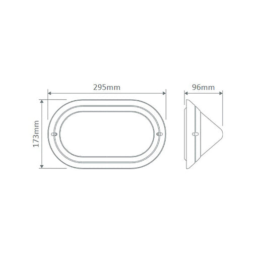 Buy Bunker Lights Australia Polyring Oval Eyelid Bunker Light W295mm White Polycarbonate - 18477