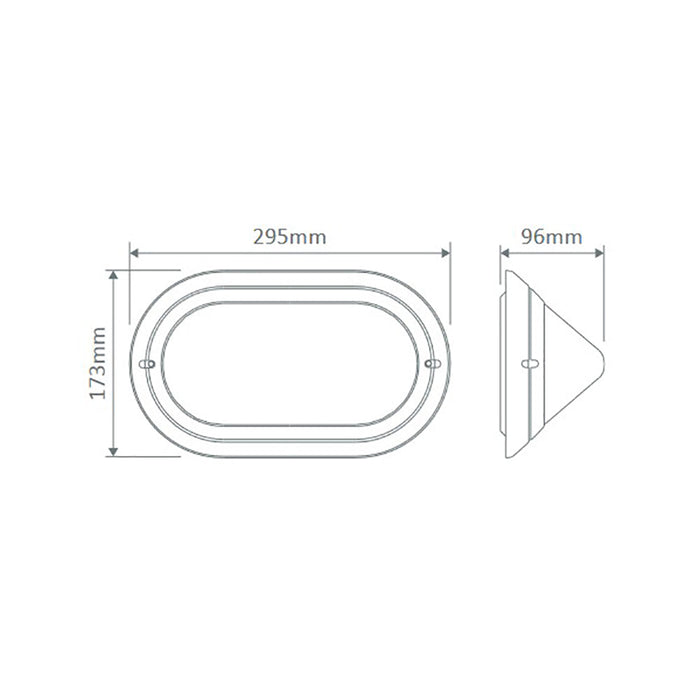 Buy Bunker Lights Australia Polyring Oval Eyelid Bunker Light W295mm White Polycarbonate - 18477