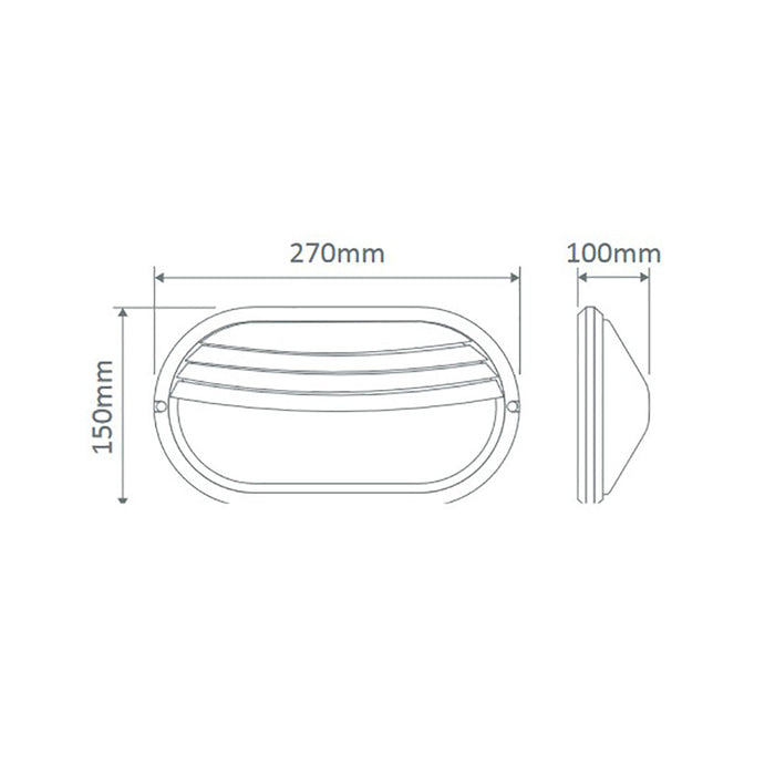 Buy Bunker Lights Australia Polyring Oval Eyelid Bunker Light W270mm White Polycarbonate - 18617