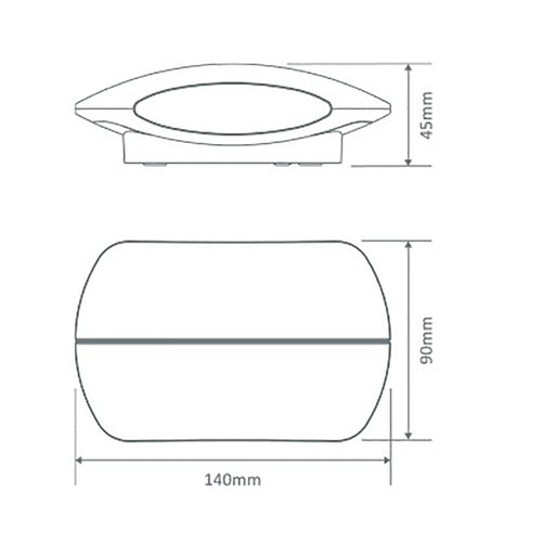 Buy Up / Down Wall Lights Australia Bell Up & Down Wall Light 8W Black Aluminium 3000K - 19370