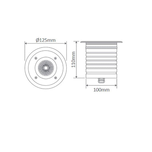 Buy Inground Lights Australia Modula Round Inground Light 24V Aluminium 3000K - 19420