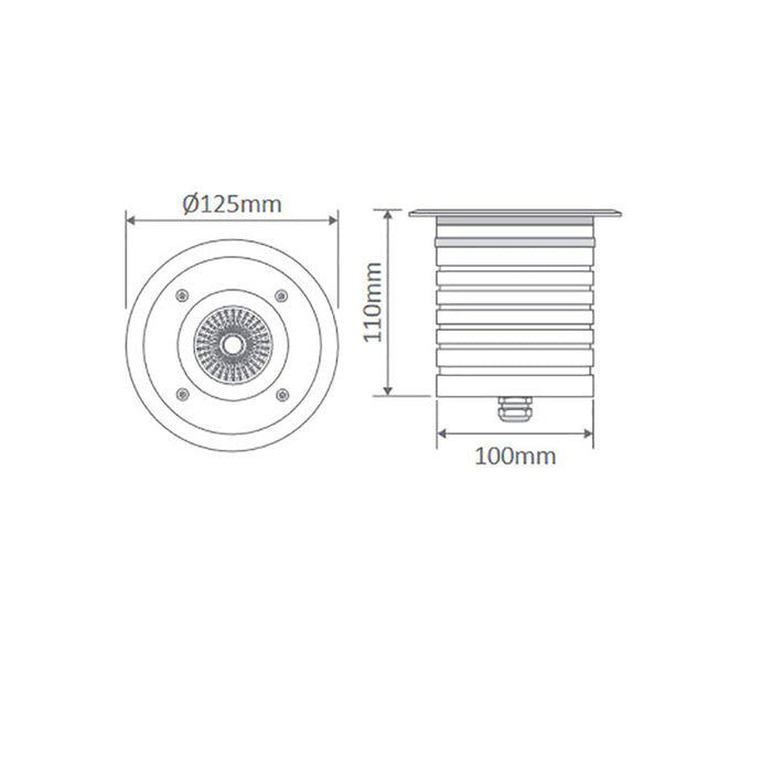 Buy Inground Lights Australia Modula Round Inground Light 24V Aluminium 3000K - 19420