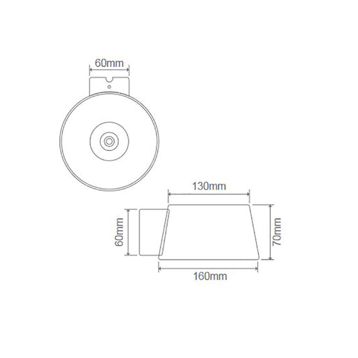 Buy Exterior Wall Lights Australia Cup Exterior Wall Light Silver Aluminium 5000K - 19511