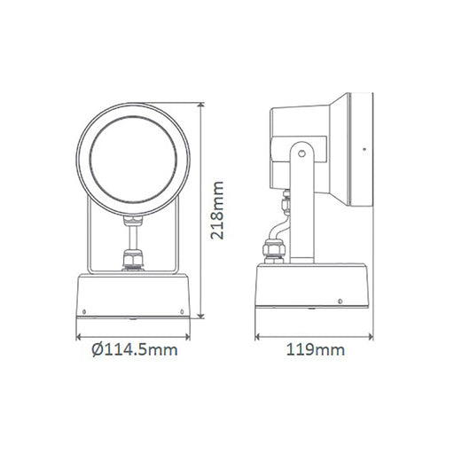 Buy Exterior Spotlights Australia Vision Exterior Spotlight 12W Dark Grey Aluminium 5000K - 19525