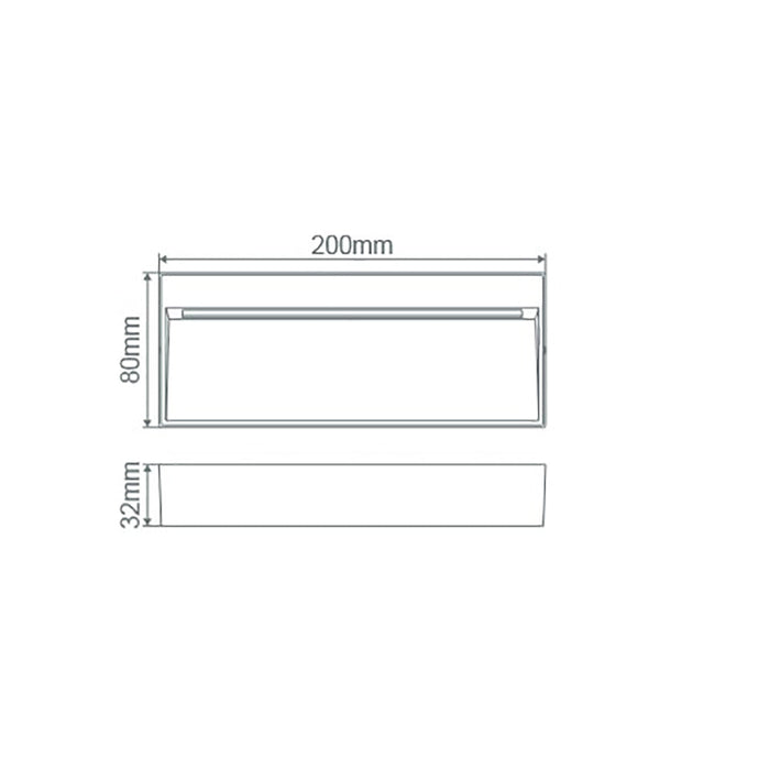 Buy Exterior Wall Lights Australia Zeke Rectangular Exterior Wall Light 8W Black Aluminium 5000K - 19543