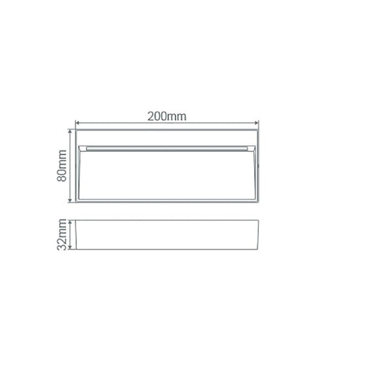 Buy Exterior Wall Lights Australia Zeke Rectangular Exterior Wall Light 8W Black Aluminium 3000K - 19542