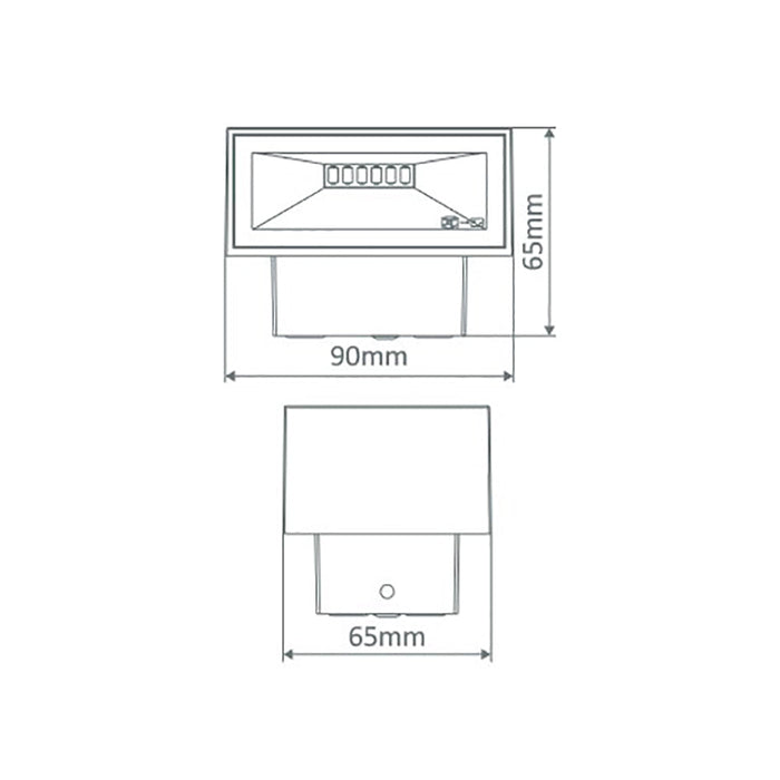 Buy Up / Down Wall Lights Australia Block Up & Down Wall 2 Lights 6W Dark Grey Aluminium 5000K - 19547