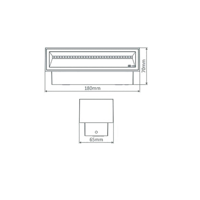 Buy Up / Down Wall Lights Australia Block Up & Down Wall 2 Lights 12W White Aluminium 5000K - 19579