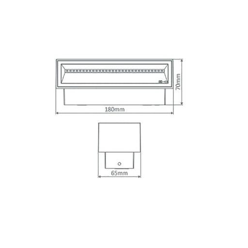 Buy Up / Down Wall Lights Australia Block Up & Down Wall 2 Lights 12W White Aluminium 3000K - 19578