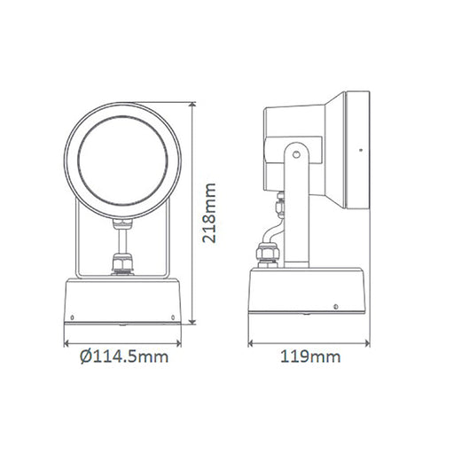 Buy Exterior Spotlights Australia Vision Exterior Spotlight 12W Black Aluminium 5000K - 19601