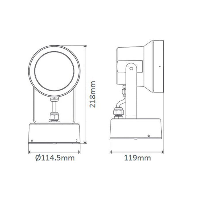 Buy Exterior Spotlights Australia Vision Exterior Spotlight 12W White Aluminium 5000K - 19607