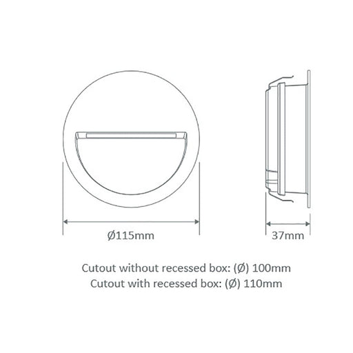 Buy Outdoor Step Lights Australia Zac Round Outdoor Step Light 12V Silver Aluminium 5000K - 19775