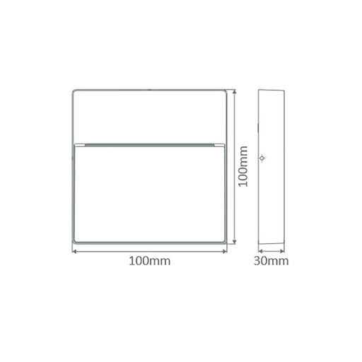 Buy Outdoor Step Lights Australia Zeke Square Outdoor Step Light 12V 4W Silver Aluminium 3000K - 19848
