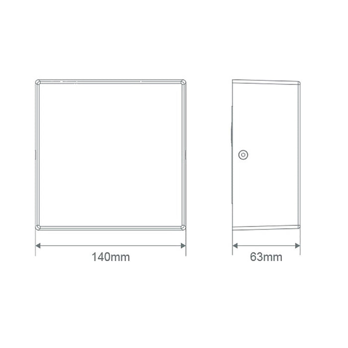 Buy Exterior Wall Lights Australia Cuba Square Exterior Wall Light Aluminium 5000K - 19881