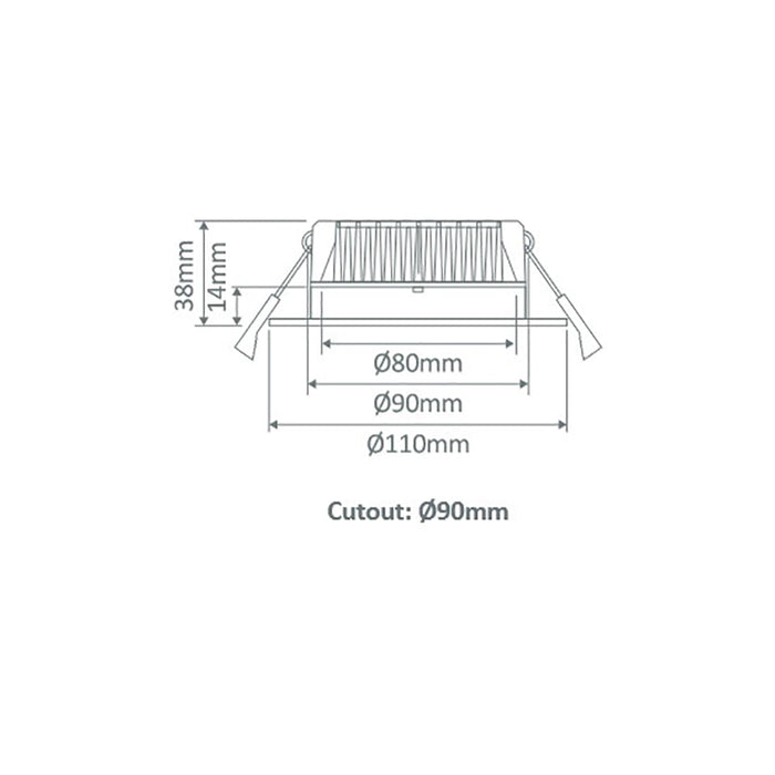 Buy Recessed Downlights Australia Deco Round Recessed Downlight 13W Aluminium 3CCT - 20422