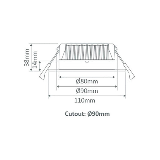 Buy Recessed Downlights Australia Deco Square Recessed Downlight 13W Aluminium 3CCT - 20427