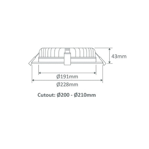 Buy Recessed Downlights Australia Deco Round Recessed Downlight 28W Black Aluminium 3CCT - 20435