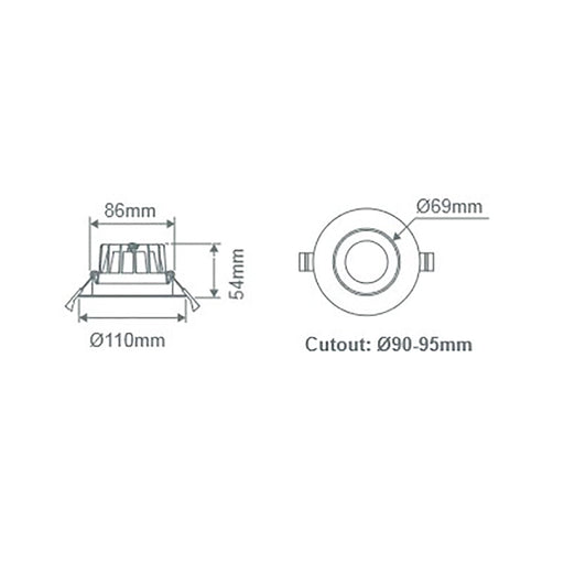 Buy Recessed LED Downlights Australia Expo Recessed LED Downlight 10W Black Aluminium 3CCT - 20710