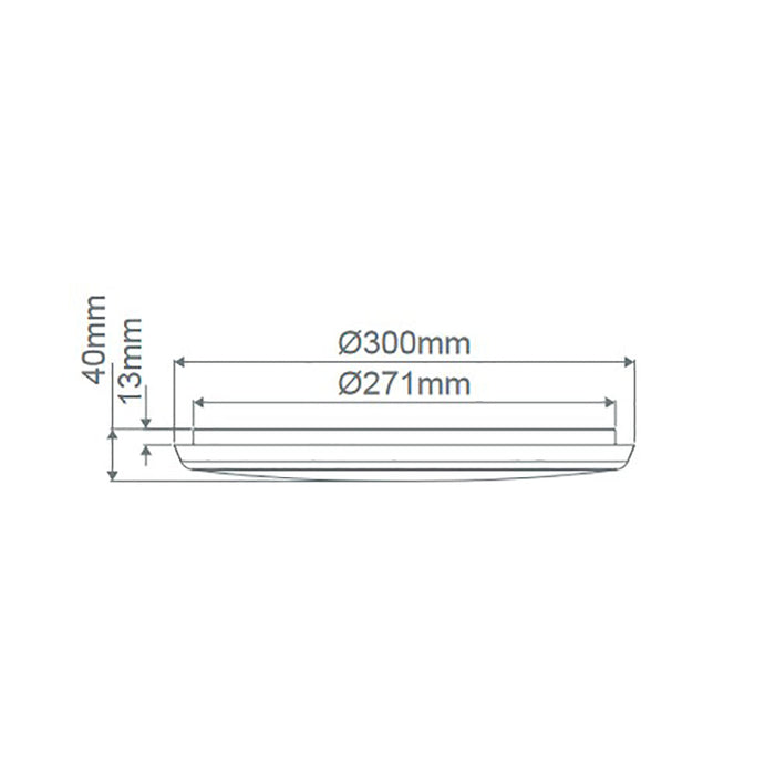 Buy LED Oyster Lights Australia Solar Round LED Oyster Light W300mm White Polycarbonate 3CCT - 20940