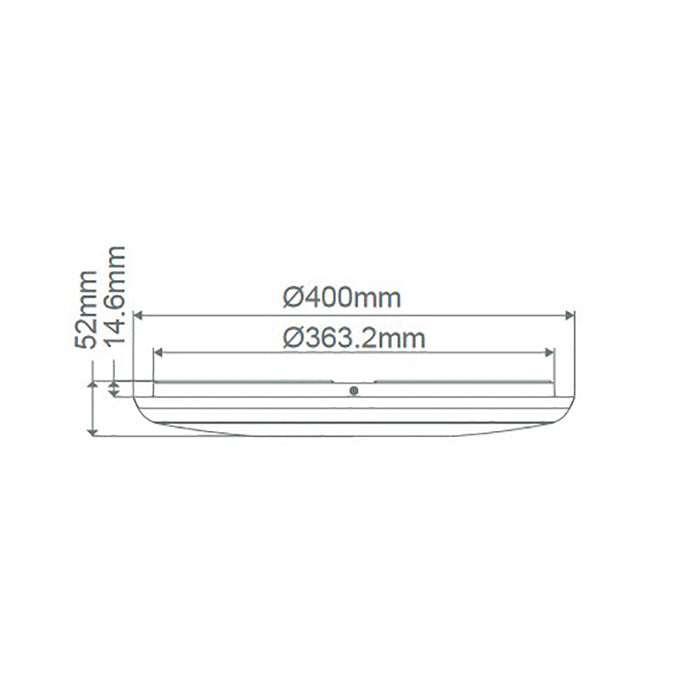 Buy LED Oyster Lights Australia Solar Round LED Oyster Light W400mm White Polycarbonate 3CCT - 20942