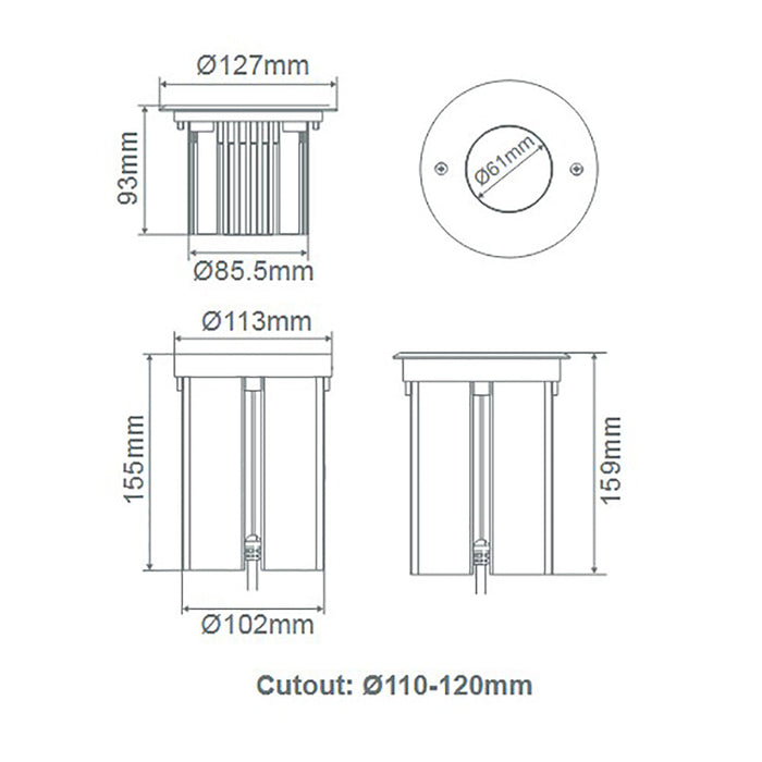 Buy Inground Lights Australia Magneto Inground Light 24V 9W 45° Stainless Steel 3000K - 21086